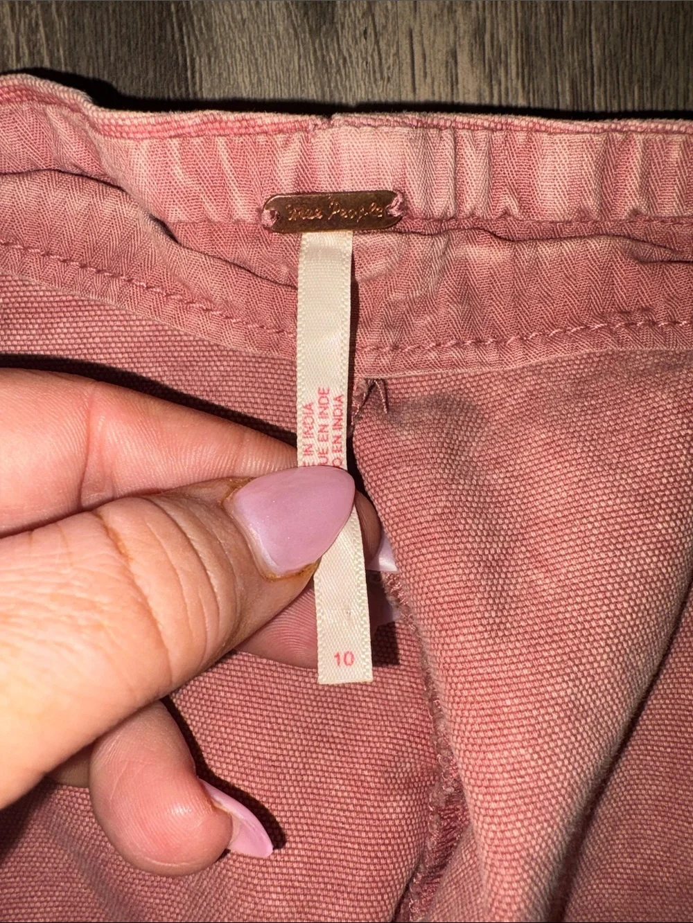 Free People Like That Tapered Capris Arabian Spice 100% Cotton Size 10
